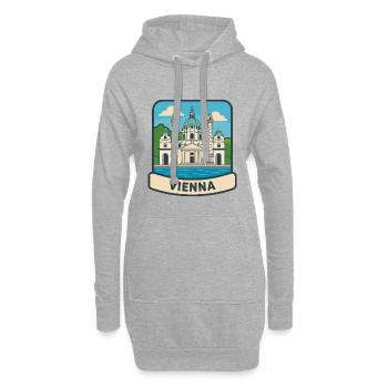 Wiener, Österreich Karlskirche Vintage Travel Emblem - Hoodie-Kleid - Grau meliert - Vorne
