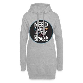 Need My Space Astronaut - Hoodie-Kleid - Grau meliert - Vorne