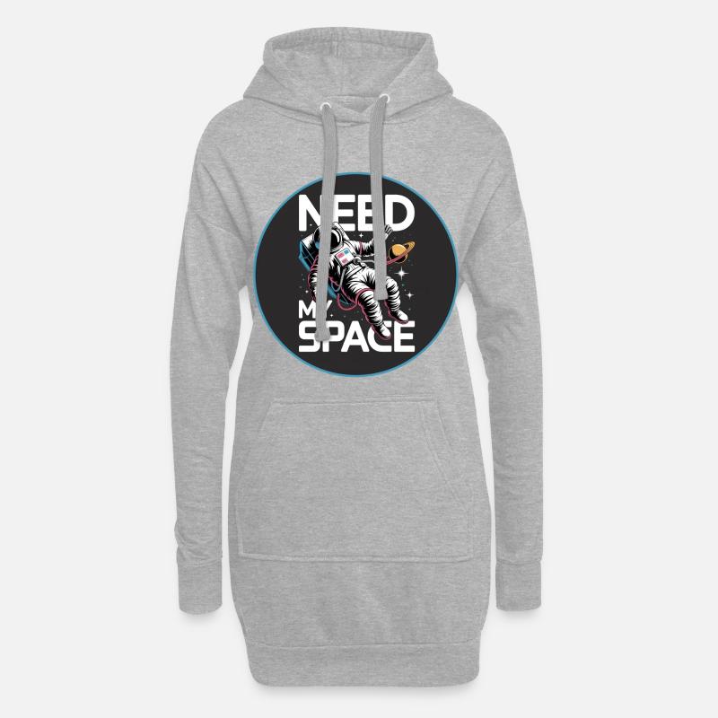 Need My Space Astronaut - Hoodie-Kleid - Grau meliert