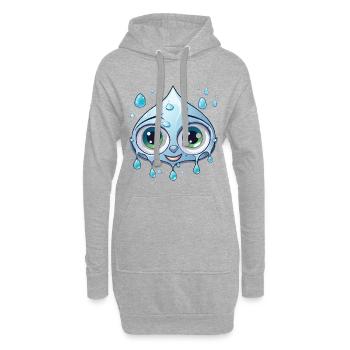 Motif de goutte d’eau de Kawaii - Sweat-shirt à capuche long Femme - gris chiné - Devant