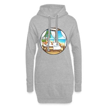 Strandspa Corgi-Hund Entspannungskunst - Hoodie-Kleid - Grau meliert - Vorne