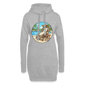 Summer Otter Animal Relaxing von Pool Art - Hoodie-Kleid - Grau meliert - Vorne