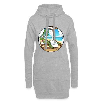Spa plage Tortue, Art de détente - Sweat-shirt à capuche long Femme - gris chiné - Devant