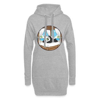 Strand-Spa Panda-Bär-Entspannungskunst - Hoodie-Kleid - Grau meliert - Vorne