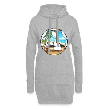 Spa plage Art relaxant de l’ours panda - Sweat-shirt à capuche long Femme - gris chiné - Devant