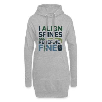 Osteopath I richtet Wirbelsäulen neu aus, fin - Hoodie-Kleid - Grau meliert - Vorne