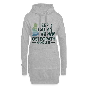 Osteopath Bleib ruhig Handle Professionell - Hoodie-Kleid - Grau meliert - Vorne
