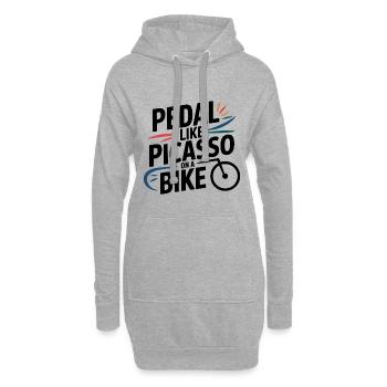 Künstlerischer Radfahrradprofi - Hoodie-Kleid - Grau meliert - Vorne