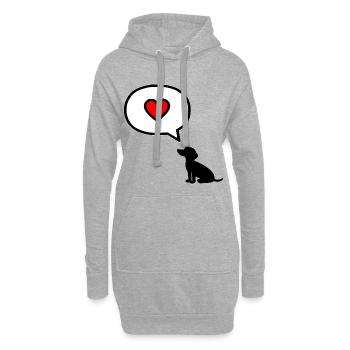 Liebeserklärung Hunde - Hoodie-Kleid - Grau meliert - Vorne