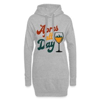 Après une journée de sports d’hiver à la fête en montagne - Sweat-shirt à capuche long Femme - gris chiné - Devant