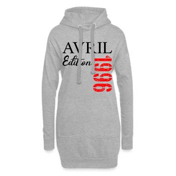 31e anniversaire Avril 1996  - Sweat-shirt à capuche long Femme - gris chiné - Devant