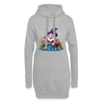 Zauberer im Fischebecken - Hoodie-Kleid - Grau meliert - Vorne