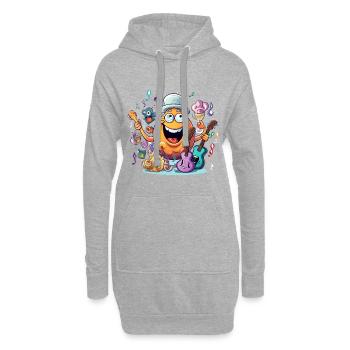Fruit Rocker à la guitare - Sweat-shirt à capuche long Femme - gris chiné - Devant