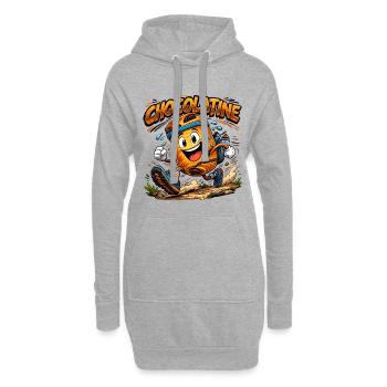 Chocolatine trail  - Sweat-shirt à capuche long Femme - gris chiné - Devant
