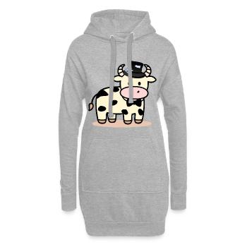 Bräutigam Hochzeit Rind - Hoodie-Kleid - Grau meliert - Vorne