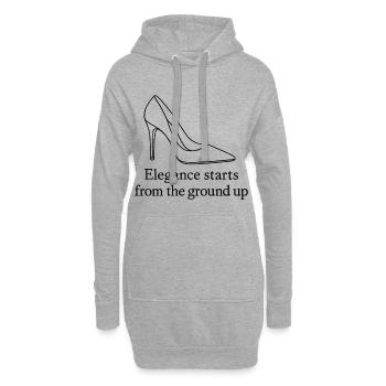 High Heel Line Art – Elegance Fashion Quote - Hoodie-Kleid - Grau meliert - Vorne