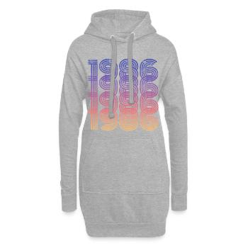 Millésime 1986 - Sweat-shirt à capuche long Femme - gris chiné - Devant