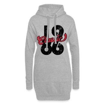 1986 40. Geburtstag - Hoodie-Kleid - Grau meliert - Vorne