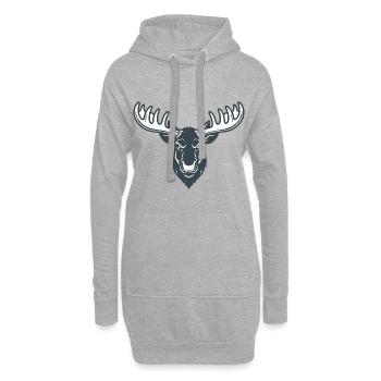 Élan Minimaliste Logo Mascotte Moose Nordique - Sweat-shirt à capuche long Femme - gris chiné - Devant