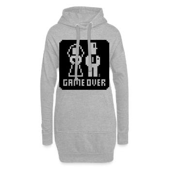 Game Over (Mariage, enterrement de vie de garçon, mariés, Pixel, NEG B) - Sweat-shirt à capuche long Femme - gris chiné - Devant
