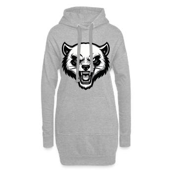 Glouton Sauvage Féroce Logo Mascotte Wolverine - Sweat-shirt à capuche long Femme - gris chiné - Devant