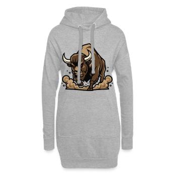 Wild Bison Charge Maskottchen Buffalo - Hoodie-Kleid - Grau meliert - Vorne