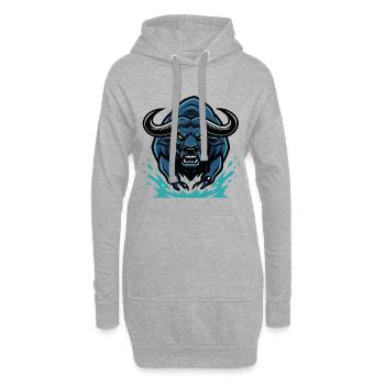 Bull Blue Electric Bull Charge Maskottchen Bull - Hoodie-Kleid - Grau meliert - Vorne