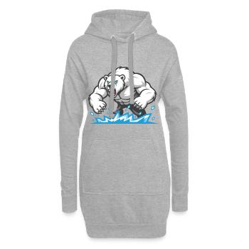 Polar Bear Muscular Maskottchen Polar Bear Gym - Hoodie-Kleid - Grau meliert - Vorne