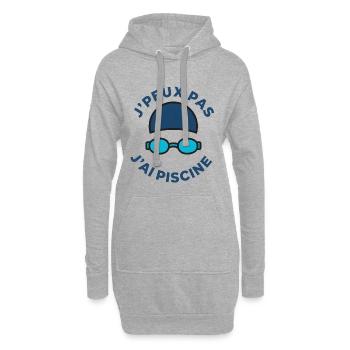 Ich kann nicht, ich habe einen Schwimmbad - Hoodie-Kleid - Grau meliert - Vorne