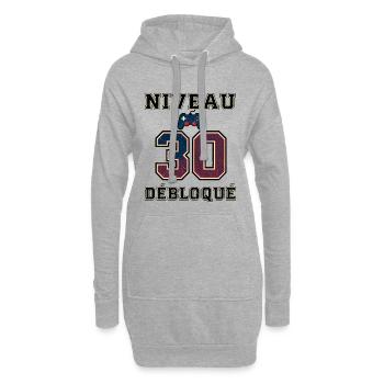 Level 30 freigeschaltet – Spielcontroller - Hoodie-Kleid - Grau meliert - Vorne