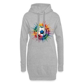 Fußball Ball Aquarell - Hoodie-Kleid - Grau meliert - Vorne