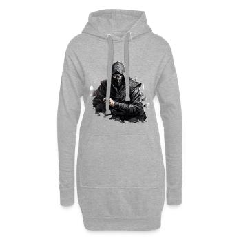 Ninja Ombre Masqué - Sweat-shirt à capuche long Femme - gris chiné - Devant