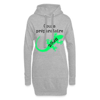 Cours Préparatoire 2026 École - Sweat-shirt à capuche long Femme - gris chiné - Devant