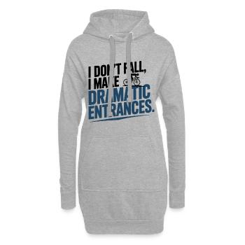 Künstlerischer Zyklus Ich falle nicht dramatischer Auftritt - Hoodie-Kleid - Grau meliert - Vorne