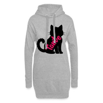 Katzen Tante - Hoodie-Kleid - Grau meliert - Vorne