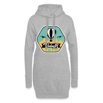 Vintage 1976 - Hoodie-Kleid - Grau meliert - Vorne