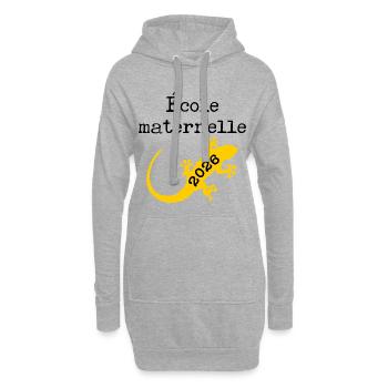 École Maternelle 2026 - Sweat-shirt à capuche long Femme - gris chiné - Devant