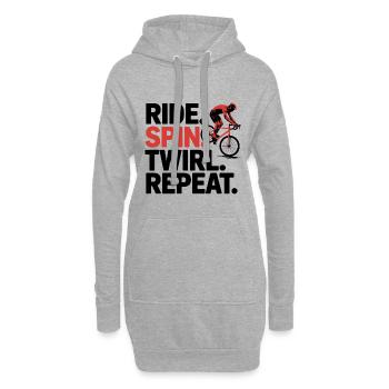 Ride as Art  - Hoodie Dress - heather grey - Front
