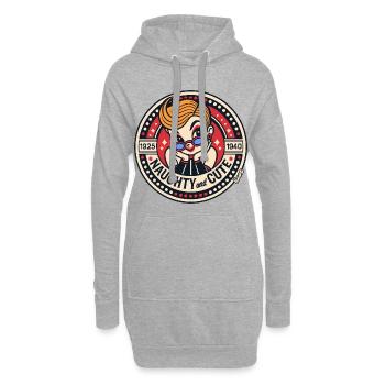 Naughty and Cute Vintage Pinup - Hoodie-Kleid - Grau meliert - Vorne