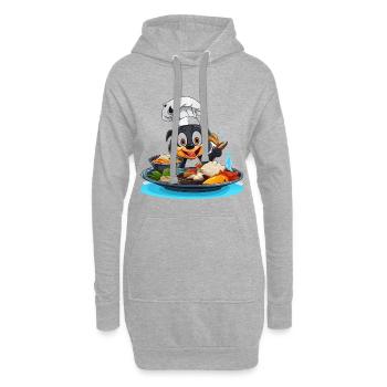 Kochhund Chef Cartoon - Hoodie-Kleid - Grau meliert - Vorne