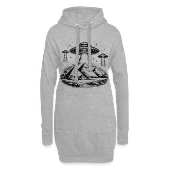 Pyramiden UFO Ägypten Mystery Ancient Aliens - Hoodie-Kleid - Grau meliert - Vorne