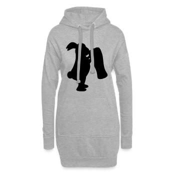 Bier Hase Osterhase - Hoodie-Kleid - Grau meliert - Vorne