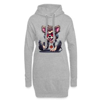 DJ Wolfi im Club - Hoodie-Kleid - Grau meliert - Vorne