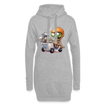 Camionneur de snacks extraterrestres - Sweat-shirt à capuche long Femme - gris chiné - Devant