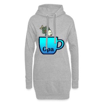 Grand-père Pêcheur Fischer - Sweat-shirt à capuche long Femme - gris chiné - Devant