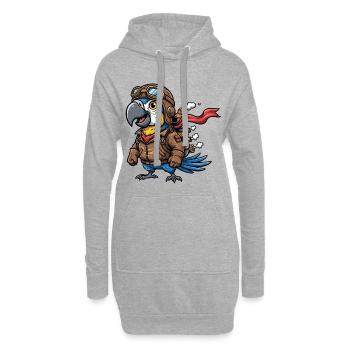 Parrot Aviator Steampunk Flugabenteuer - Hoodie-Kleid - Grau meliert - Vorne