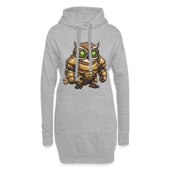 Eulen-Ingenieur Steampunk Goldene Rüstung - Hoodie-Kleid - Grau meliert - Vorne