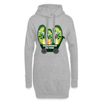 Gurkenverein Bollerwagen Bier - Hoodie-Kleid - Grau meliert - Vorne