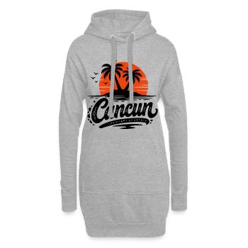 Souvenir de Noël des palmiers rétro de Cancun - Sweat-shirt à capuche long Femme - gris chiné - Devant
