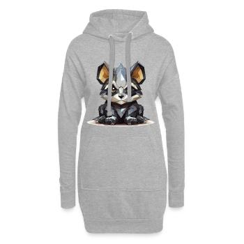 Chiot Chihuahua géométrique - Sweat-shirt à capuche long Femme - gris chiné - Devant